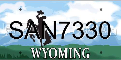 SAN7330 Wyoming License Plate