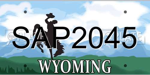 SAP2045 Wyoming License Plate