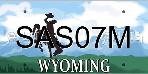 SAS07M Wyoming License Plate