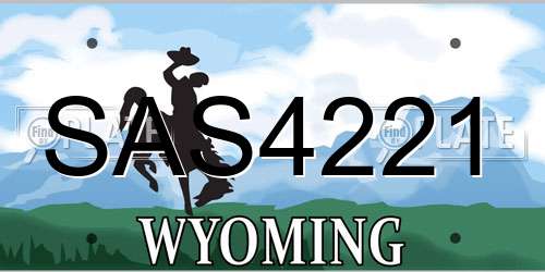 SAS4221 Wyoming License Plate
