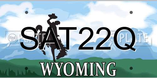 SAT22Q Wyoming License Plate