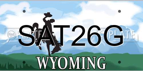 SAT26G Wyoming License Plate