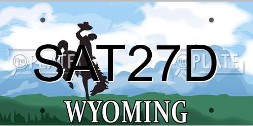 SAT27D Wyoming License Plate