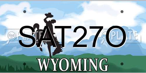 SAT27O Wyoming License Plate