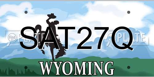 SAT27Q Wyoming License Plate