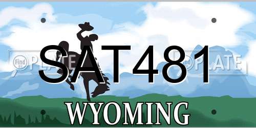 SAT481 Wyoming License Plate