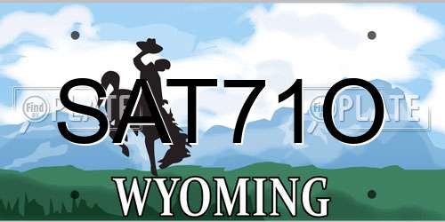 SAT71O Wyoming License Plate
