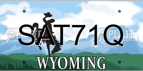 SAT71Q Wyoming License Plate