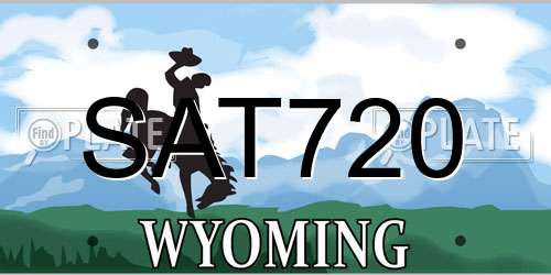 SAT720 Wyoming License Plate
