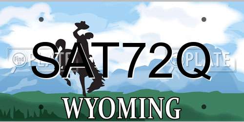 SAT72Q Wyoming License Plate