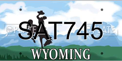 SAT745 Wyoming License Plate