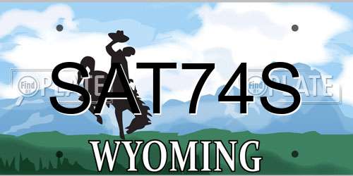 SAT74S Wyoming License Plate