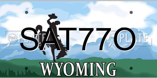 SAT77O Wyoming License Plate