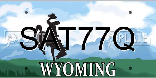 SAT77Q Wyoming License Plate