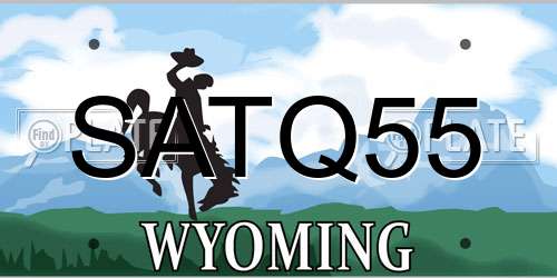 SATQ55 Wyoming License Plate