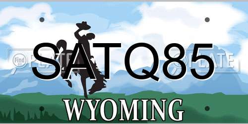 SATQ85 Wyoming License Plate