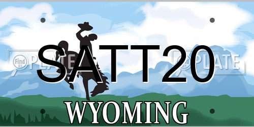 SATT20 Wyoming License Plate