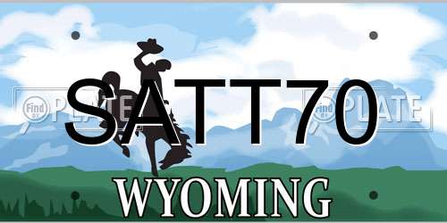 SATT70 Wyoming License Plate