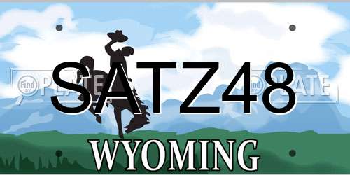 SATZ48 Wyoming License Plate