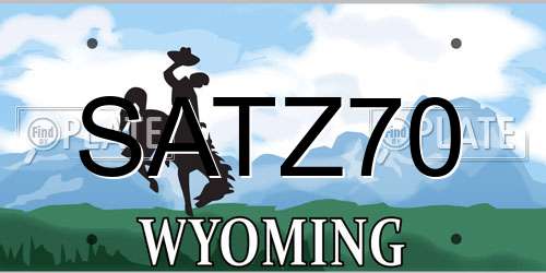 SATZ70 Wyoming License Plate