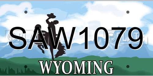 SAW1079 Wyoming License Plate