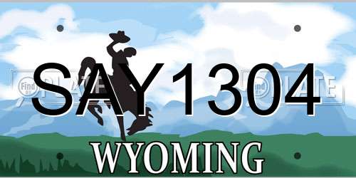 SAY1304 Wyoming License Plate
