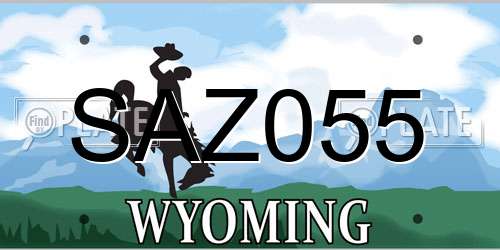 SAZ055 Wyoming License Plate