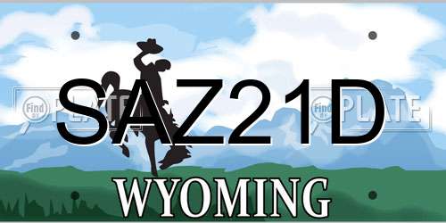 SAZ21D Wyoming License Plate