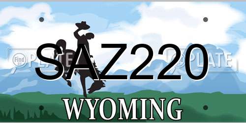 SAZ220 Wyoming License Plate
