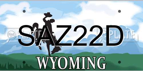 SAZ22D Wyoming License Plate