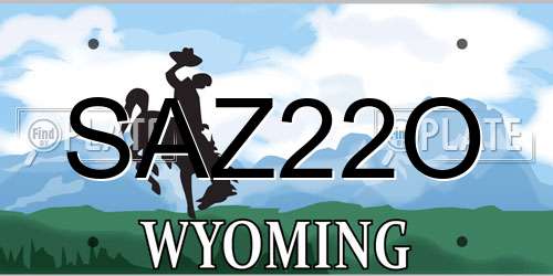 SAZ22O Wyoming License Plate