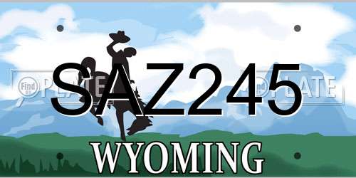 SAZ245 Wyoming License Plate