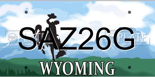 SAZ26G Wyoming License Plate