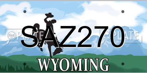 SAZ270 Wyoming License Plate