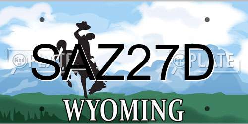 SAZ27D Wyoming License Plate