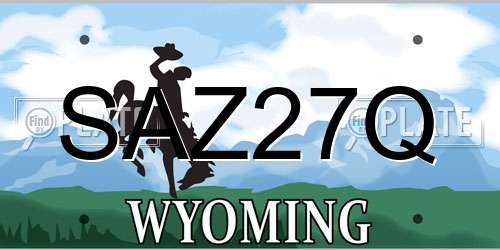 SAZ27Q Wyoming License Plate