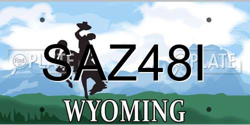 SAZ48I Wyoming License Plate