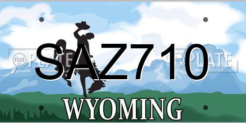 SAZ710 Wyoming License Plate