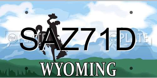 SAZ71D Wyoming License Plate