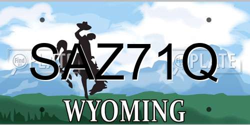 SAZ71Q Wyoming License Plate