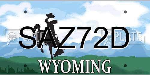 SAZ72D Wyoming License Plate