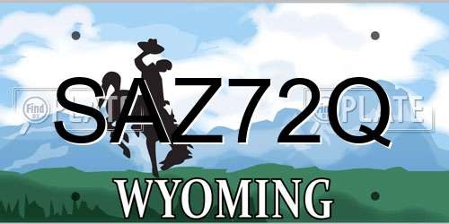SAZ72Q Wyoming License Plate