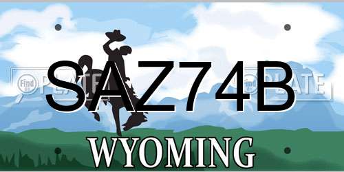 SAZ74B Wyoming License Plate