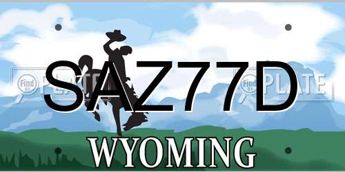 SAZ77D Wyoming License Plate