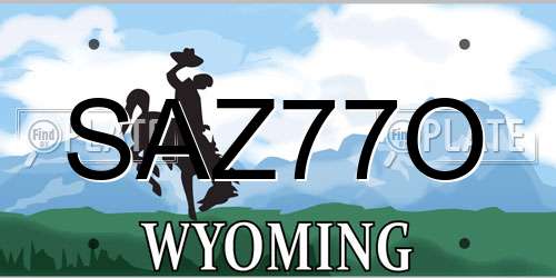 SAZ77O Wyoming License Plate