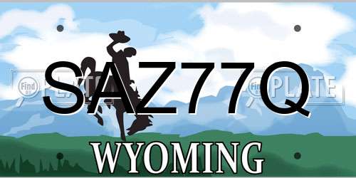 SAZ77Q Wyoming License Plate