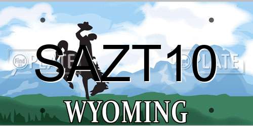 SAZT10 Wyoming License Plate