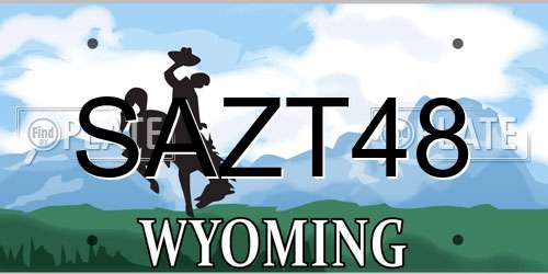 SAZT48 Wyoming License Plate