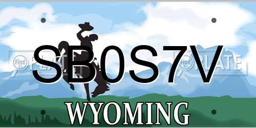 SB0S7V Wyoming License Plate