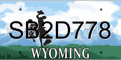 SB2D778 Wyoming License Plate